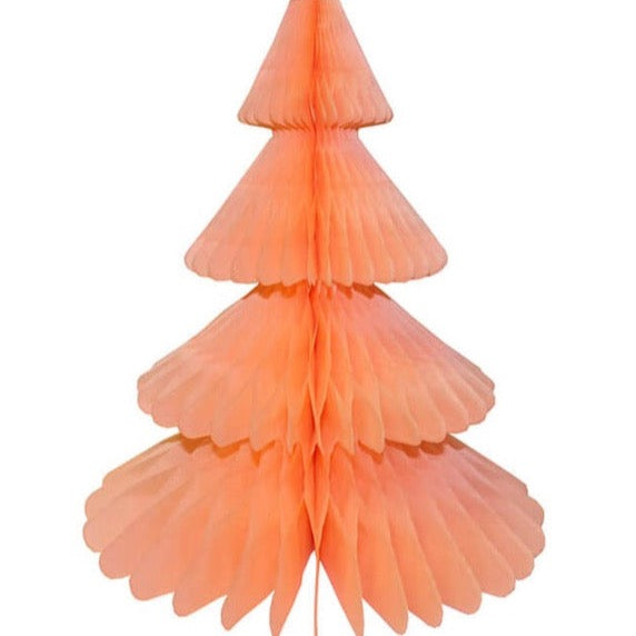 Peach Christmas Tree Tissue Paper Honeycomb