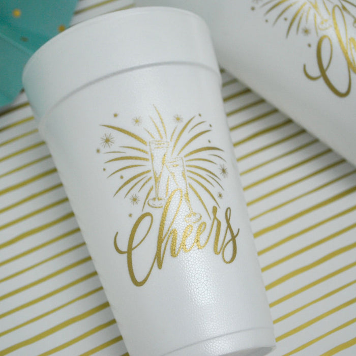 Cheers Celebration 20oz. Foam Cups | 10 pack