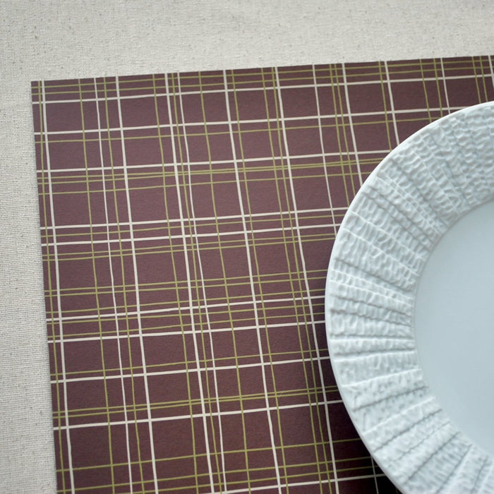 Double-Sided Holiday Plaid Paper Placemats