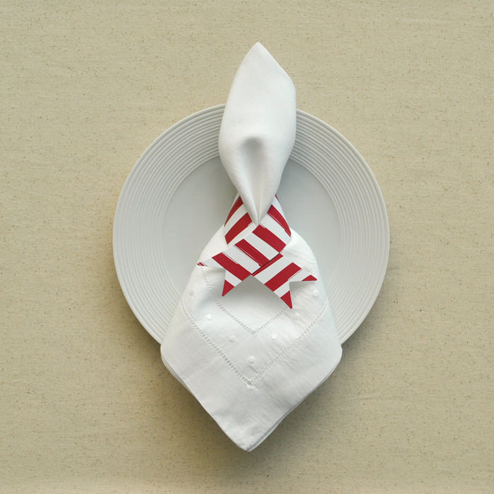 Red Striped Napkin Rings