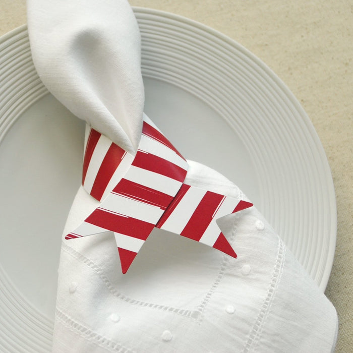 Red Striped Napkin Rings