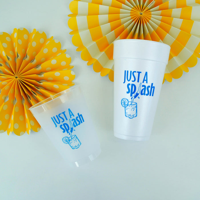 Just a Splash Foam & Reusable Frosted Cups