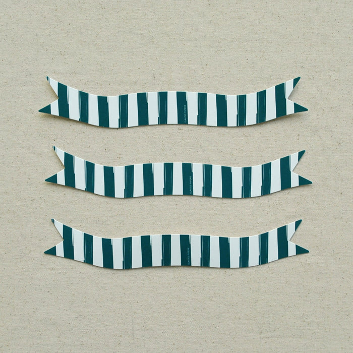 Green Striped Napkin Rings