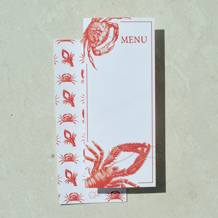 Crab Menu