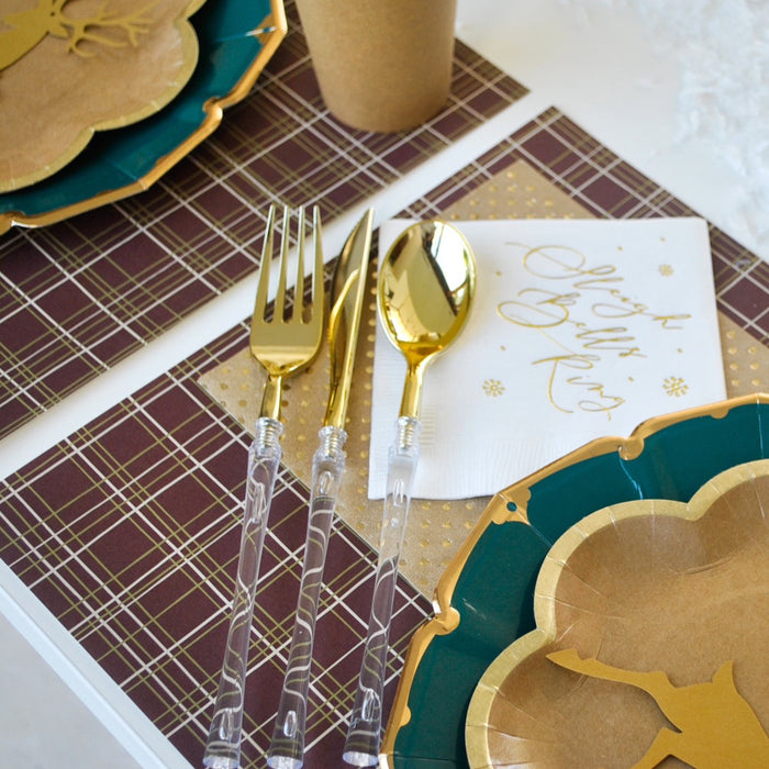 Neo Classic Clear & Gold Cutlery Set