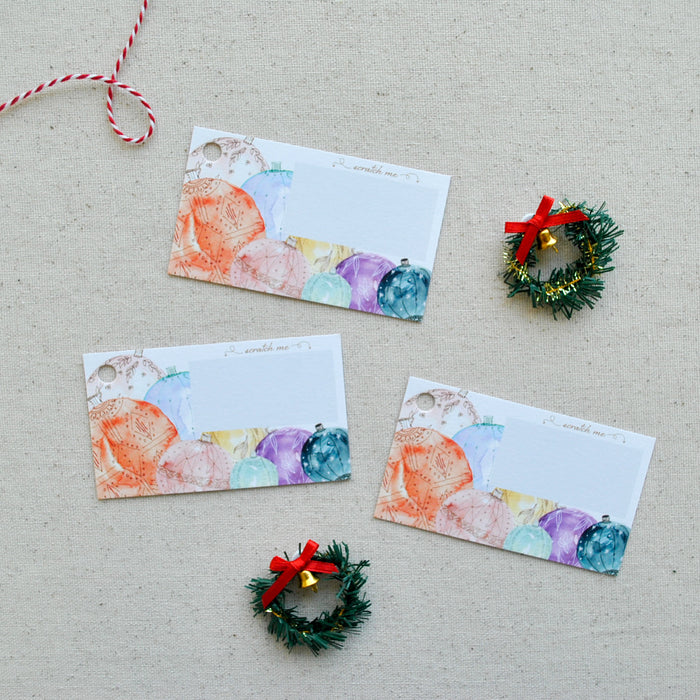 Scratchable Ornaments Gift Tag