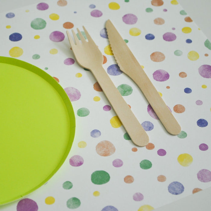 Playful Watercolor Dots Pattern Paper Placemats