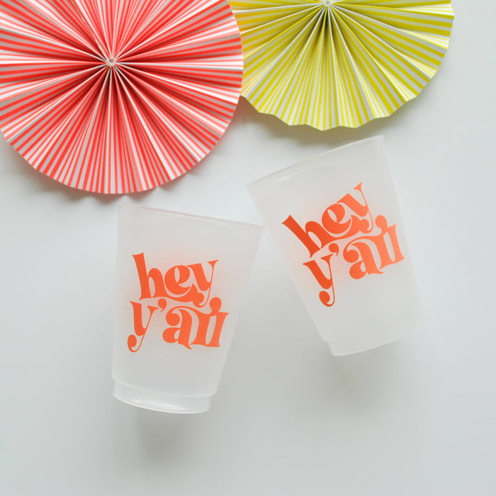 Hey Y'all Coral Reusable Frost Flex Cups