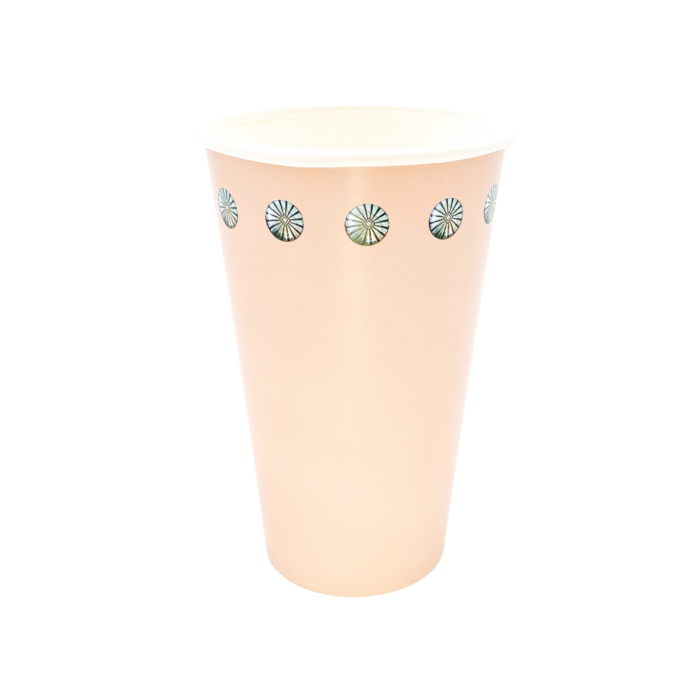 Dusty Tan Concho Star Bead Paper Cups