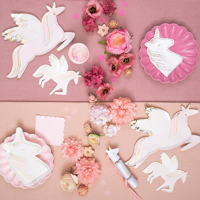 Winged Unicorn Dessert Paper Plates