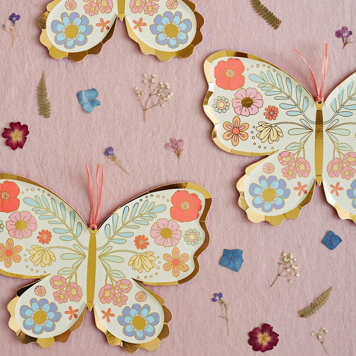 Floral Butterfly Dessert Paper Plates