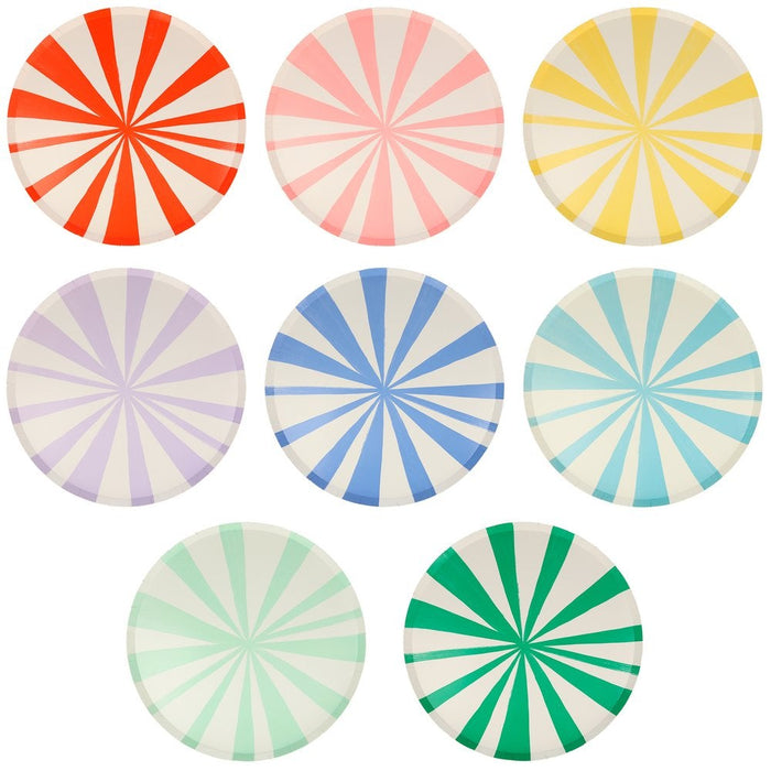 Mixed Stripe Dinner Paper Plates