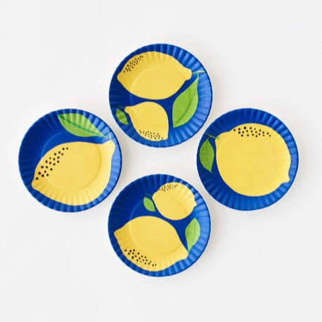 Lemon Melamine Coaster Plates Set