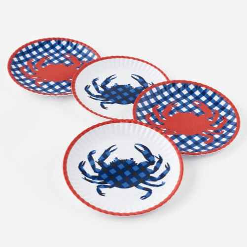 Crab Melamine Dinner Plates Set