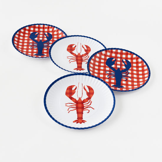 Lobster Melamine Dinner Plates Set