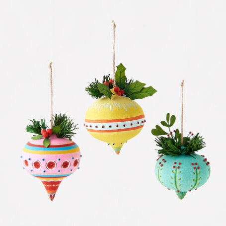 Colorful Finial Ball Ornaments