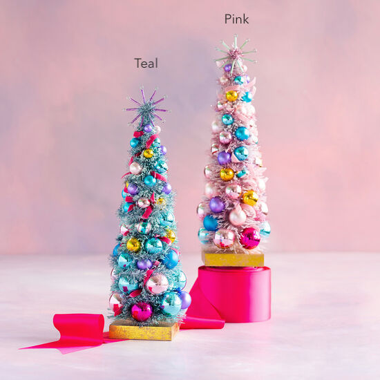 20" Pastel Vintage Tree with Glass Ornaments