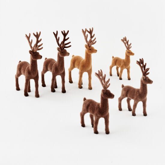 Flocked Deer- Set of 2