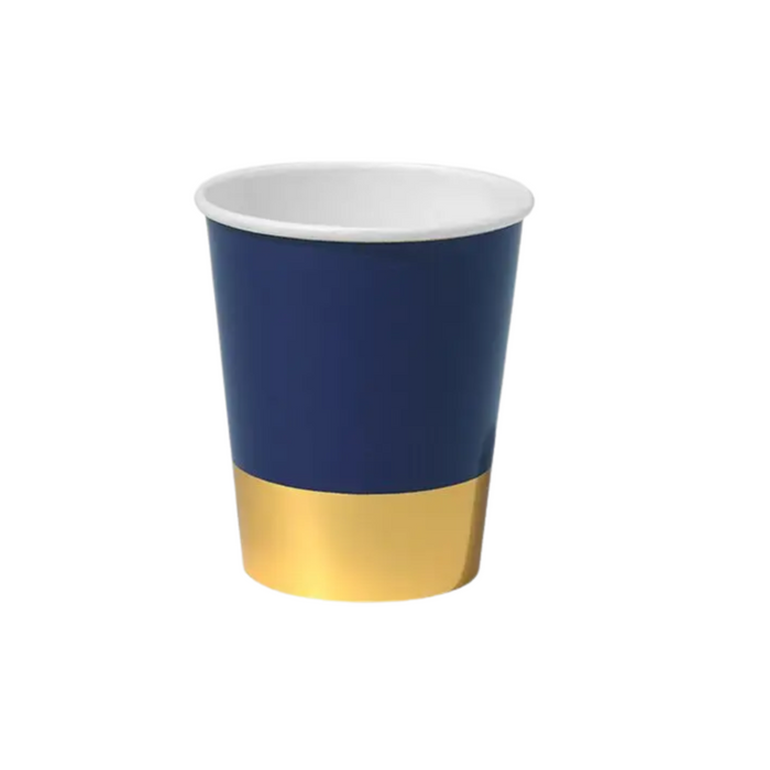Navy & Gold Paper Cups