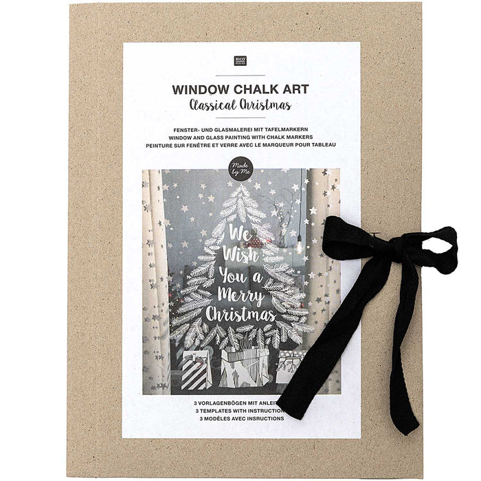 Classical Christmas Window Chalk Art