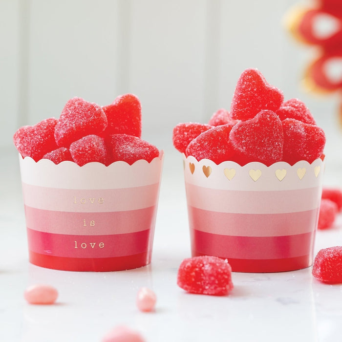 Gold Foil Heart Boarder Baking Cups