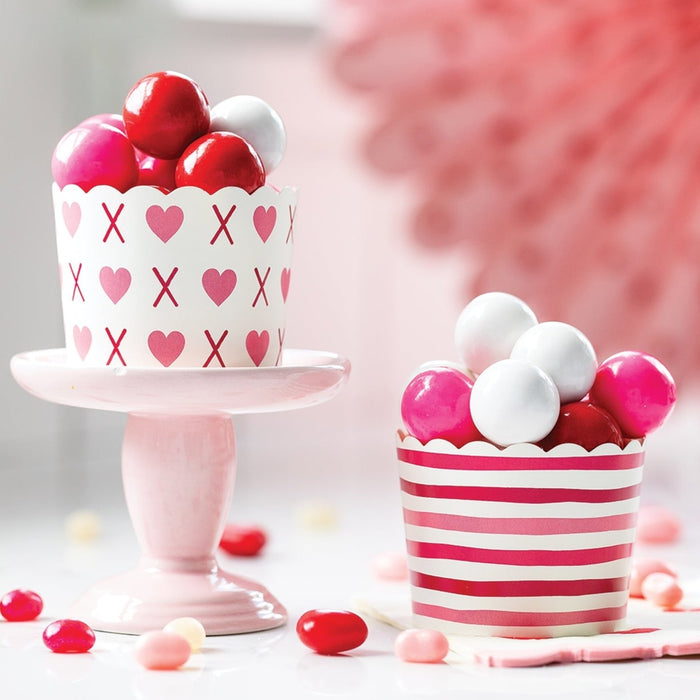 Pink & Red Stripes Baking Cups