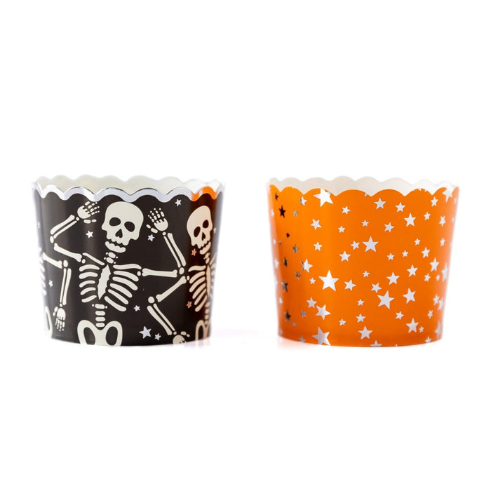 Spooky Skeletons Silver Foil Food Cups