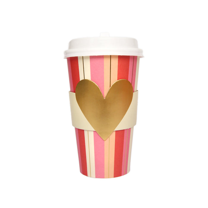 Pink & Gold Striped To Go Cups