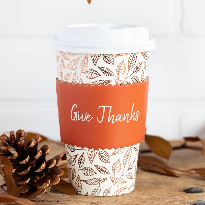 Give Thanks with Gold Leaves To Go Cups