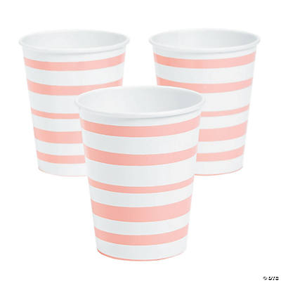 Pink Striped Paper Cups