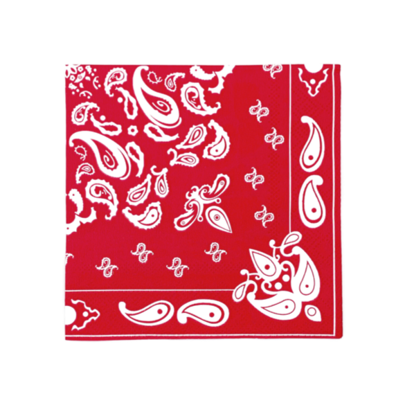 Red Bandana Beverage Napkins