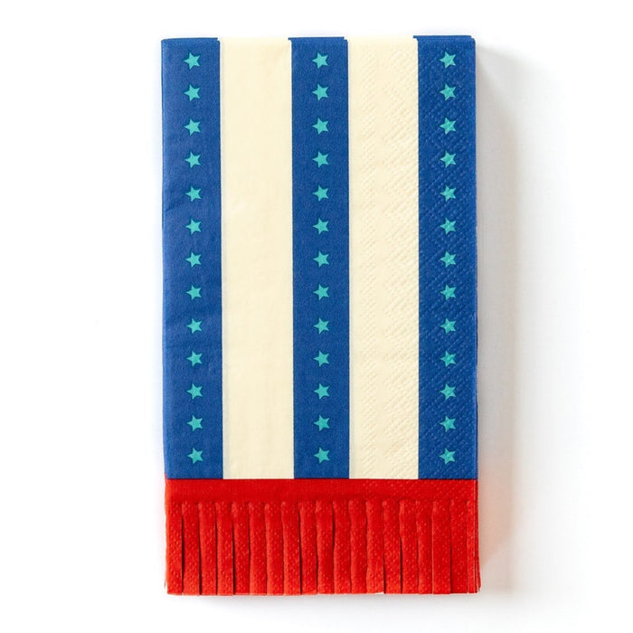 Red Fringe Striped Guest Towels
