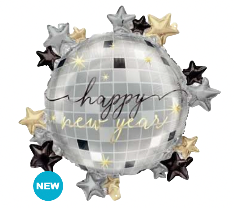 New Year Giant Disco Ball Foil Balloon
