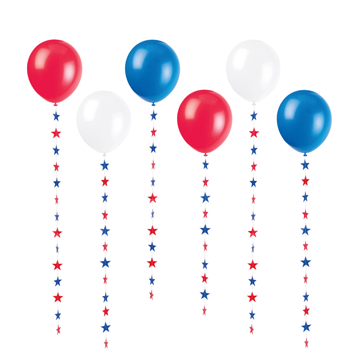 Patriotic Latex Balloons and Balloon Tails