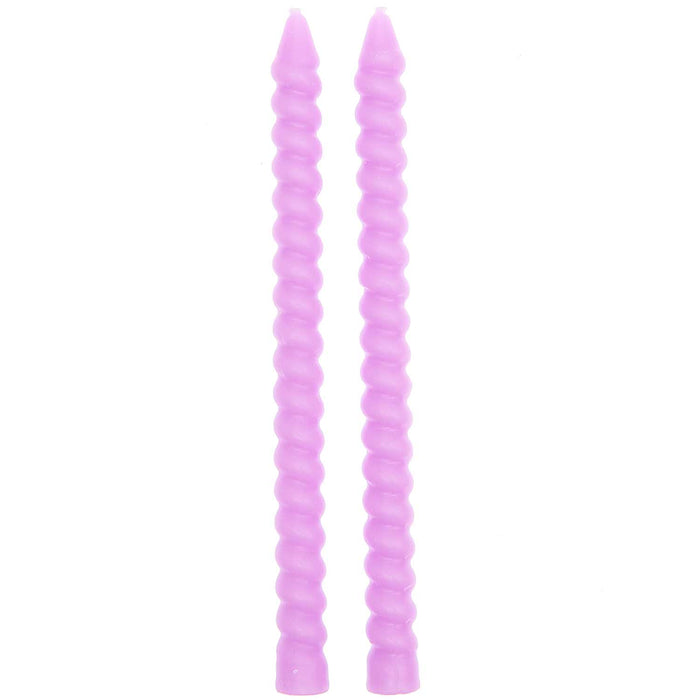 Lilac Spiral Candles