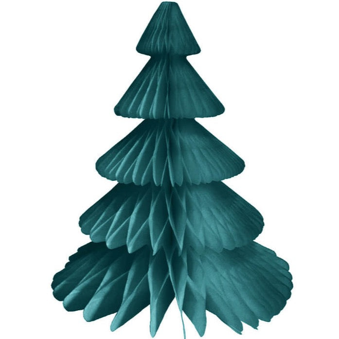 Teal Christmas Tree Tissue Paper Honeycomb