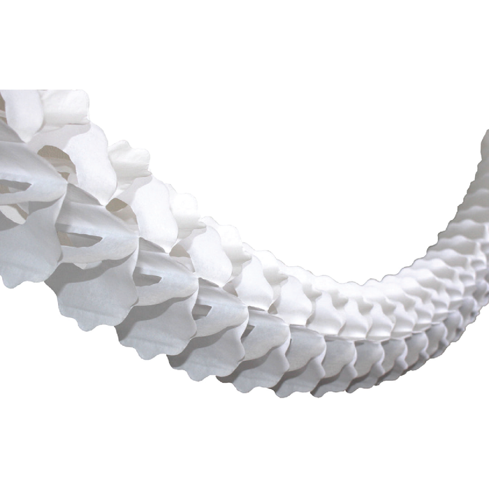 White Oval Tissue Paper Garland