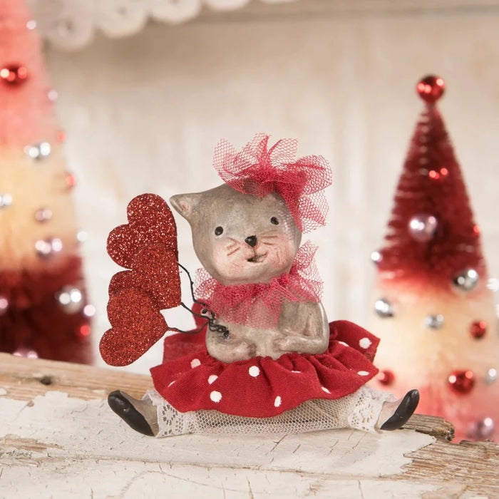 Valentine Calico Kitty Resin Figure