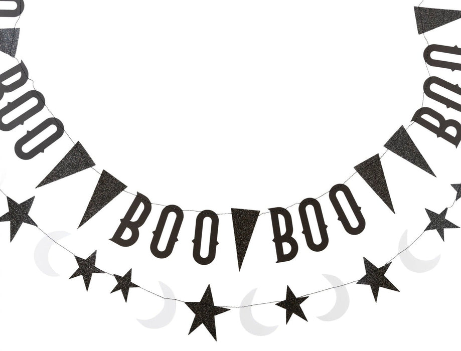 Vintage Halloween Boo with Stars Banner Set