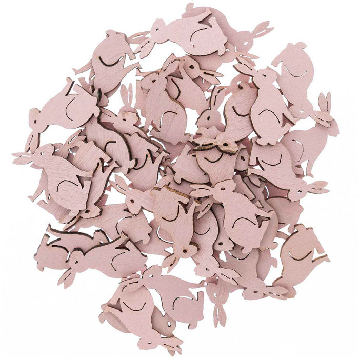 Pink Rose Bunny Wooden Confetti