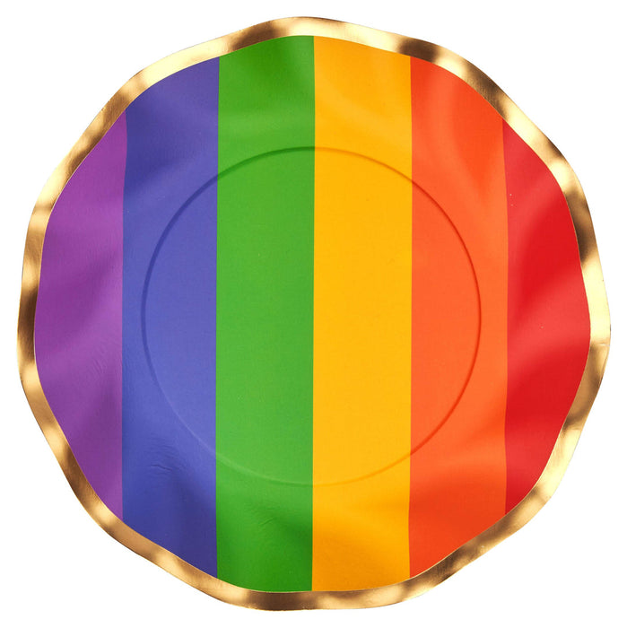 Colorful Pride Wavy Dessert Paper Plates
