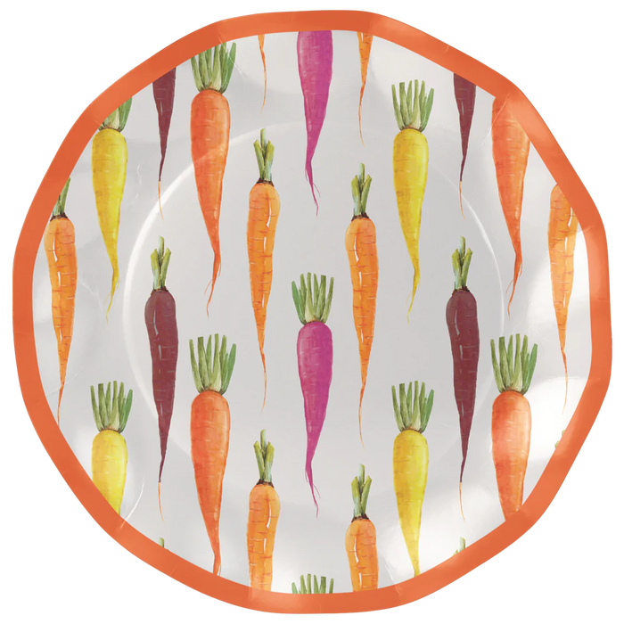 Watercolor Carrots Wavy Lunch Plates