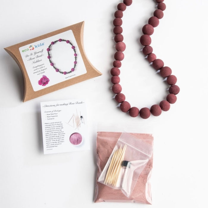 All Natural DIY Rose Bead Necklace Kit