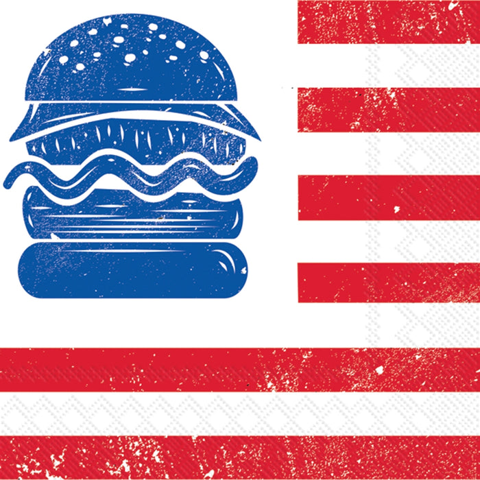 All American Hamburger Beverage Napkins