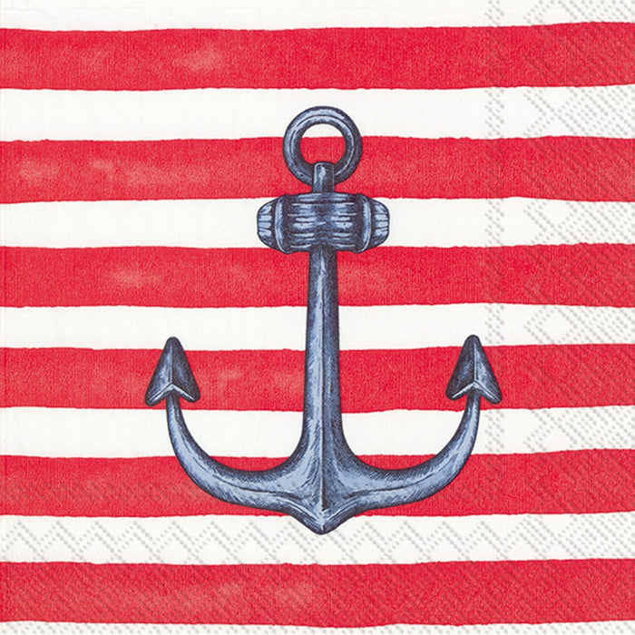 Sailor's Anchor Red Dinner Napkins