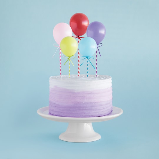 Mini Balloon Stick Cake Toppers (5ct)