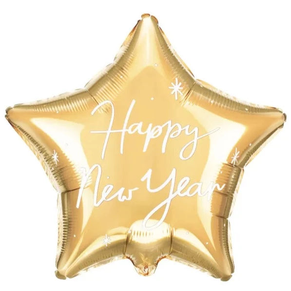 Happy New Year Gold Star Foil Balloon