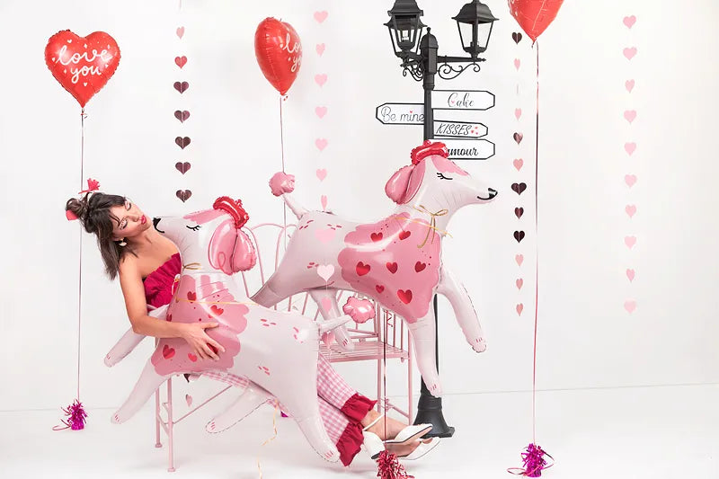 Pink Poodle Foil Balloon