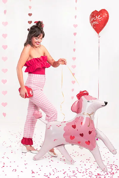 Pink Poodle Foil Balloon