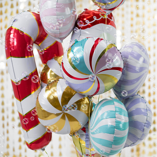 Red Candy Cane Foil Balloon